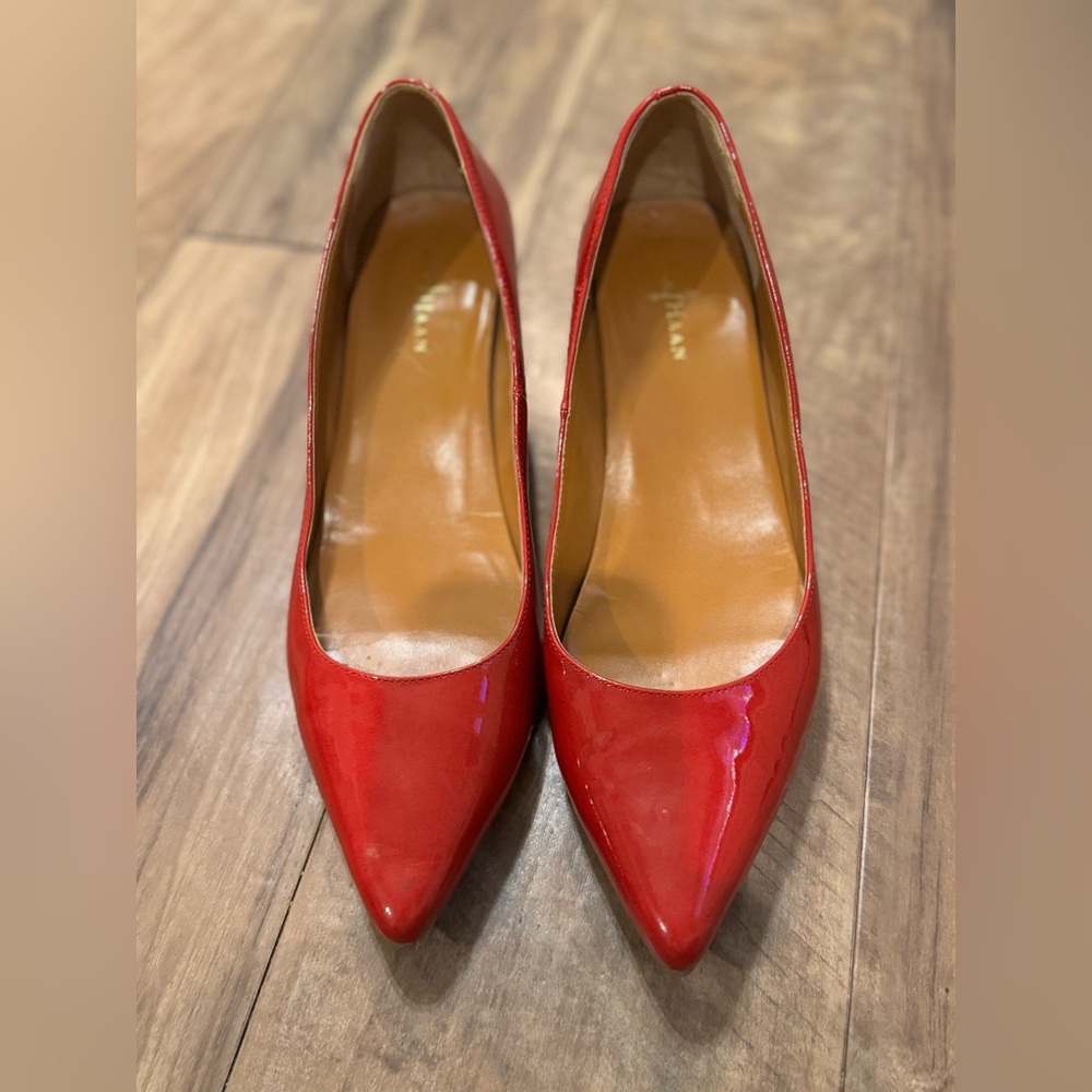 COLE HAAN Nike Air Red Patent Leather Kitten Heels - Size 6.5